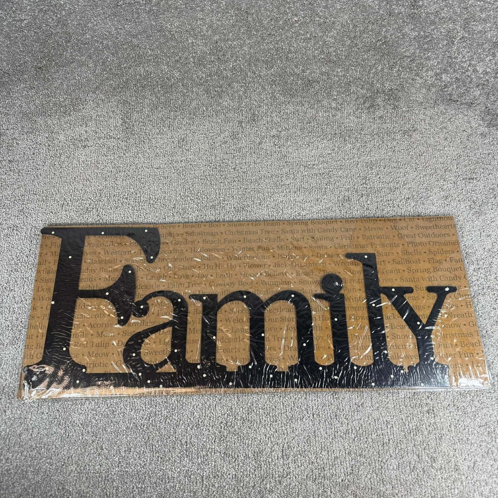 Family Wall Word Black Polka Dot Metal Magnetic Base by Roeda